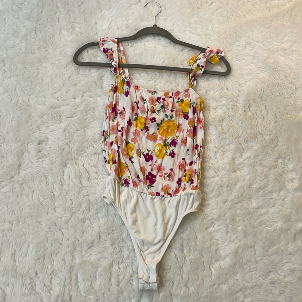 Blue Blush floral bodysuit